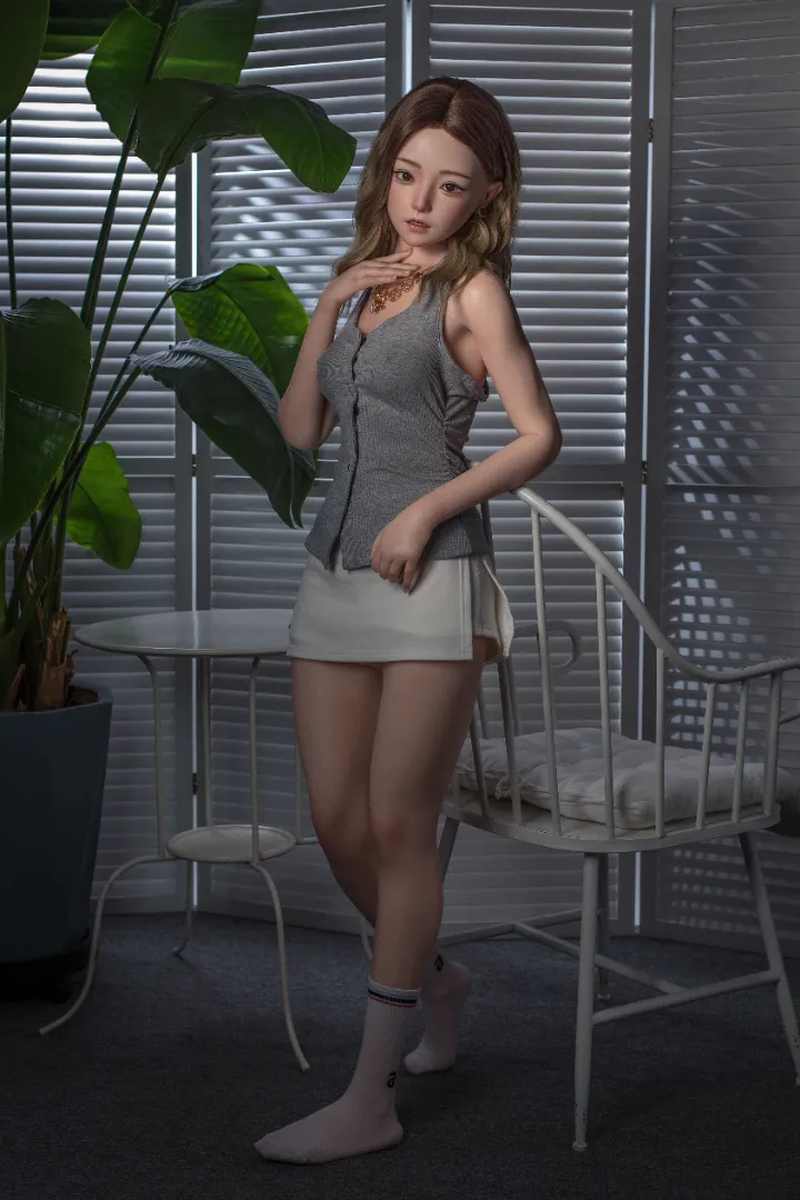 149cm (4ft11) B-Cup realistic skin texture Silicone Sex Doll Una, ROS Head #125b